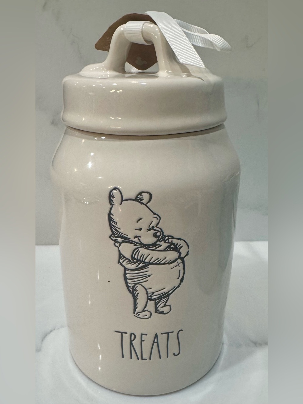 Rae Dunn Disney Winnie The Pooh Cookie Jar/Canister w/Pooh “Treats” New